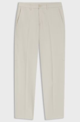 Slim-fit technical trousers with four-way stretch, Light Beige