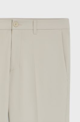 Slim-fit trousers in water-repellent stretch fabric, Light Beige