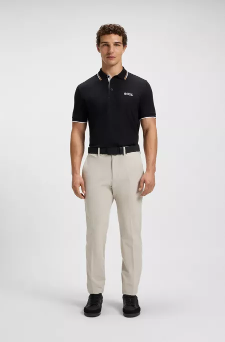 Slim-fit trousers in water-repellent stretch fabric