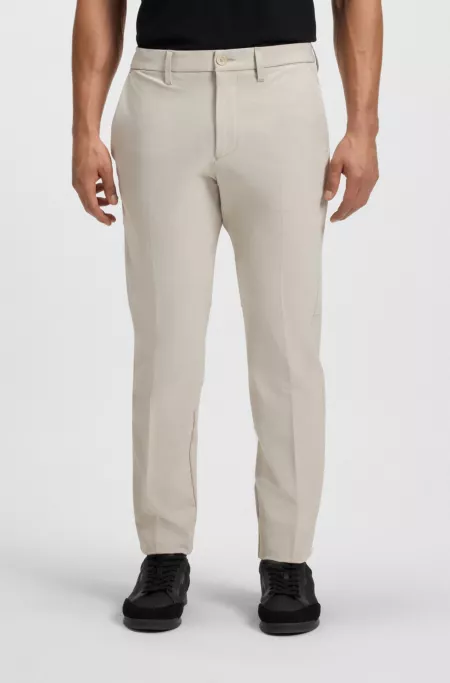 Slim-fit trousers in water-repellent stretch fabric