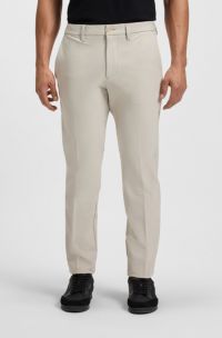 Slim-fit trousers in water-repellent stretch fabric, Light Beige
