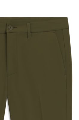 Slim-fit trousers in water-repellent stretch fabric, Olive