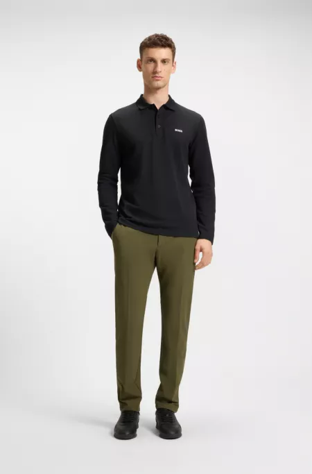 Slim-fit trousers in water-repellent stretch fabric