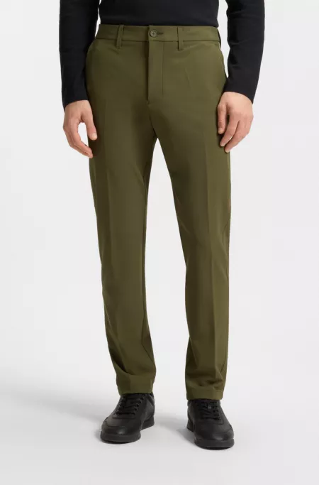 Slim-fit trousers in water-repellent stretch fabric