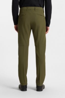 Pantalon Slim en tissu stretch d&eacute;perlant, Olive