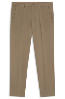 Slim-fit trousers in water-repellent stretch fabric, Beige