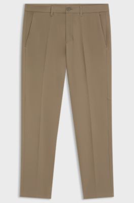 Pantaloni slim fit in tessuto elasticizzato idrorepellente, Beige