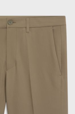 Pantaloni slim fit in tessuto elasticizzato idrorepellente, Beige
