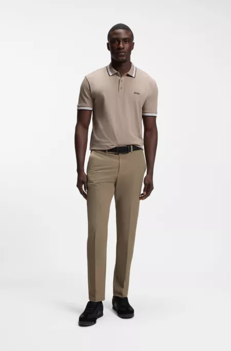 Slim-fit trousers in water-repellent stretch fabric