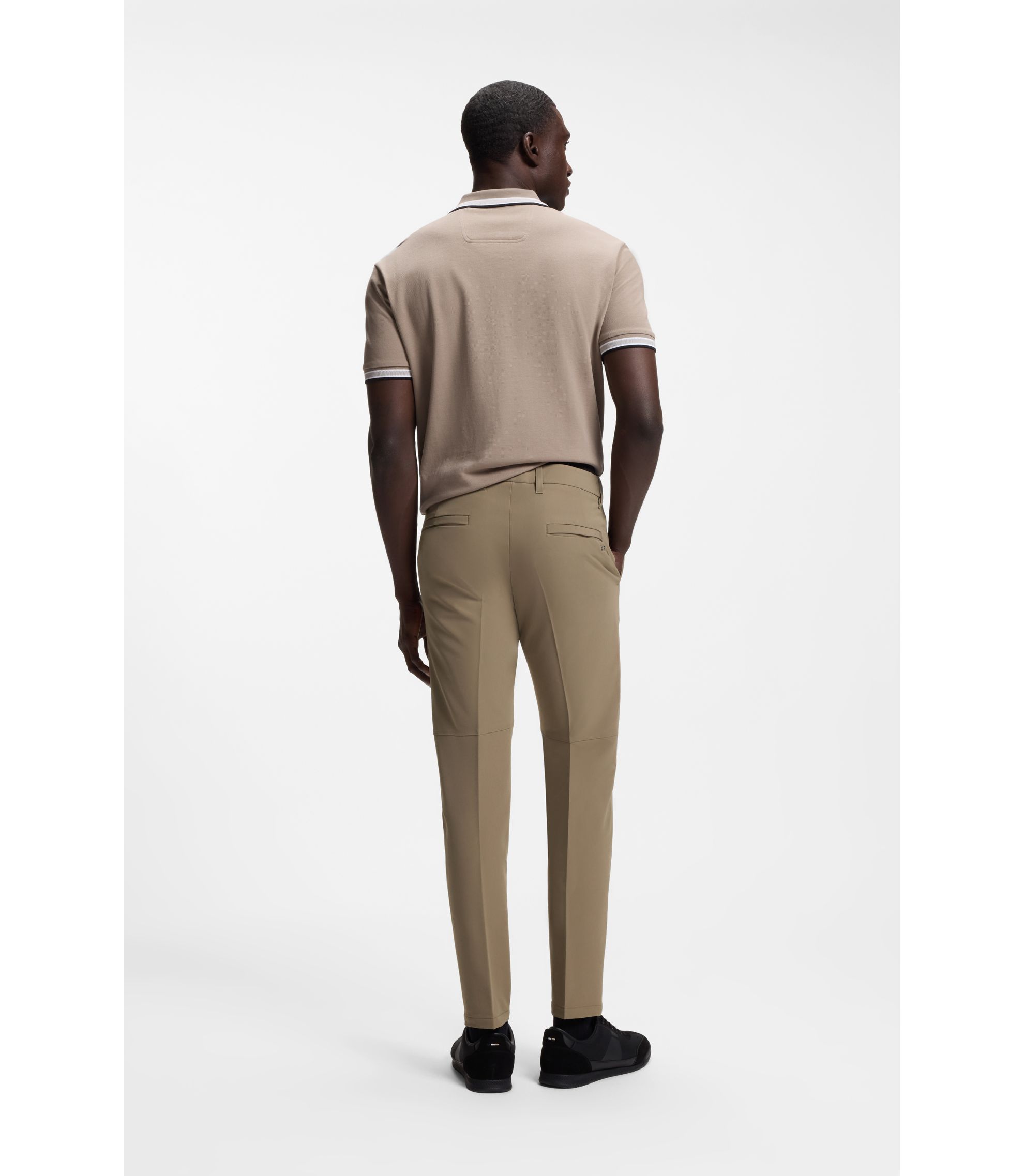 BOSS - スリムフィットパンツ はっ水ストレッチファブリック - ベージュ