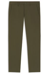 Slim-fit trousers in water-repellent stretch fabric, Green