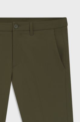 Slim-fit technical trousers with four-way stretch, Dark Green