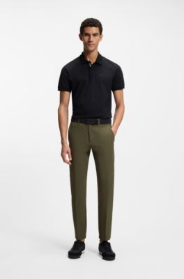 Slim-fit technical trousers with four-way stretch, Dark Green