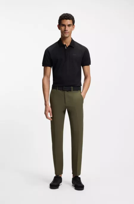 Slim-fit trousers in water-repellent stretch fabric