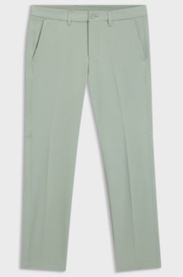 Slim-fit technical trousers with four-way stretch, Light Green