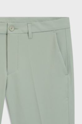 Pantalon Slim en tissu stretch d&eacute;perlant, Chaux