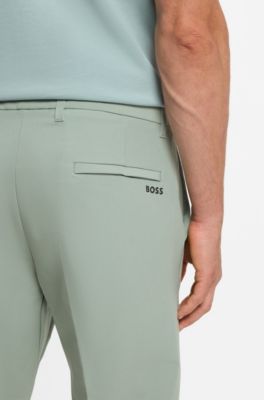 Slim-fit technical trousers with four-way stretch, Light Green