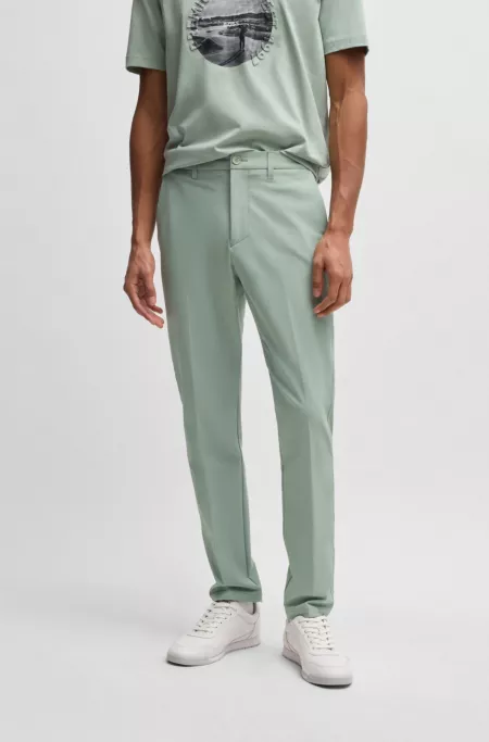 Slim-fit trousers in water-repellent stretch fabric