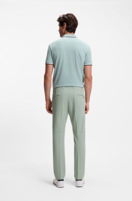 Slim-fit technical trousers with four-way stretch, Light Green