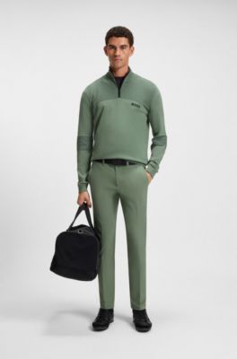 Funktionelle Slim-Fit Hose mit Vier-Wege-Stretch, Gr&uuml;n