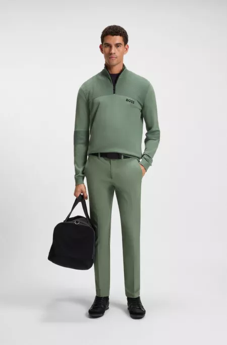 Slim-fit trousers in water-repellent stretch fabric