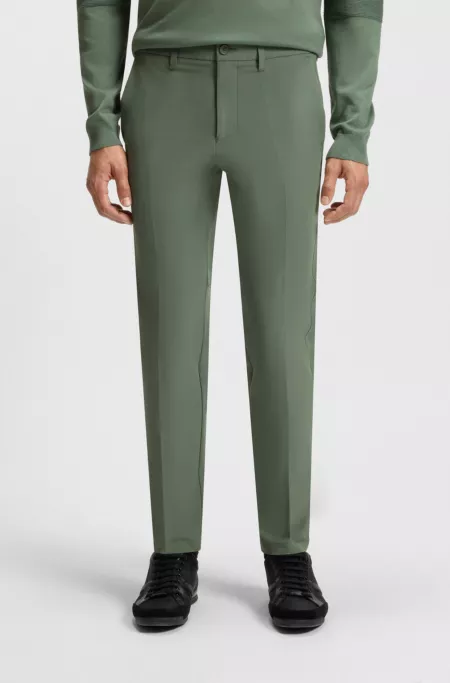 Slim-fit trousers in water-repellent stretch fabric