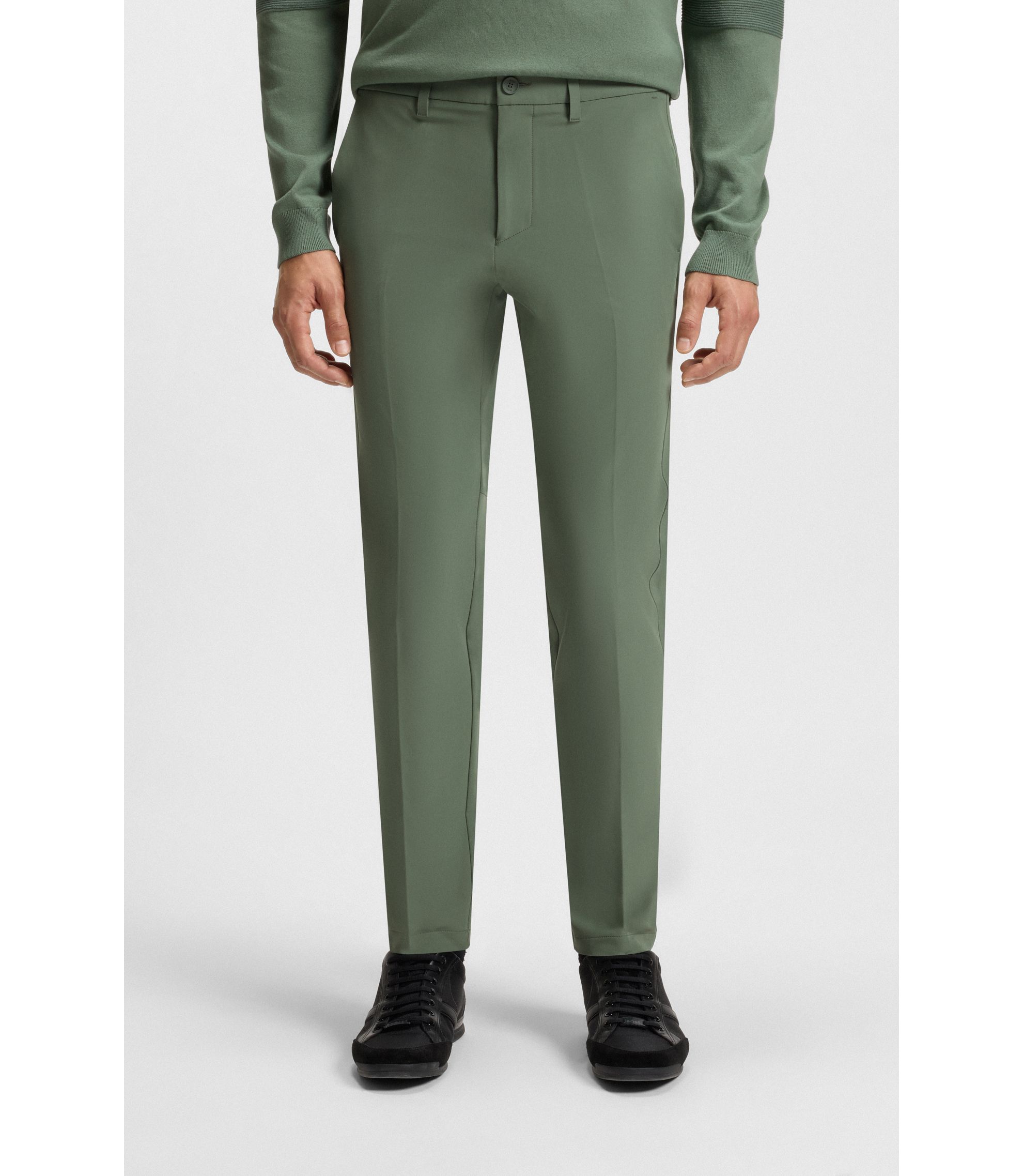 BOSS Slim-fit trousers in water-repellent stretch fabric Dark - Main Image