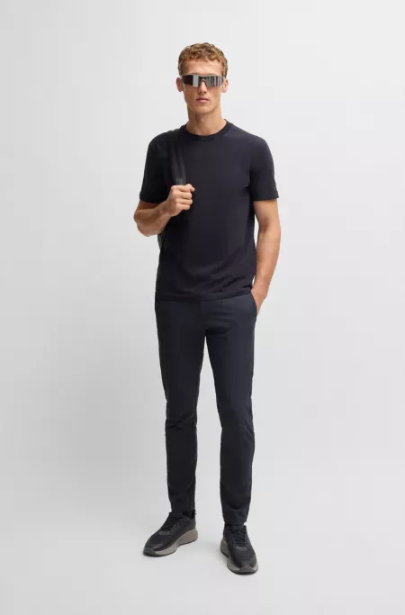 Slim-fit trousers in water-repellent stretch fabric