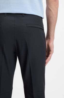 Pantalon Slim en tissu stretch d&eacute;perlant, Bleu fonc&eacute;