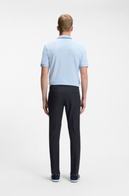 Pantaloni slim fit in tessuto elasticizzato idrorepellente, Blu scuro