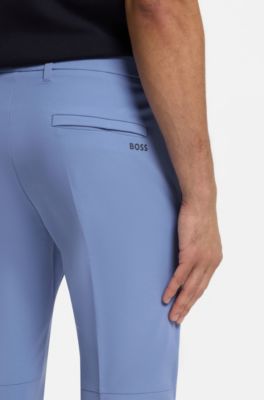 Slim-fit trousers in water-repellent stretch fabric, Light Blue