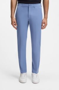 Slim-fit trousers in water-repellent stretch fabric, Light Blue