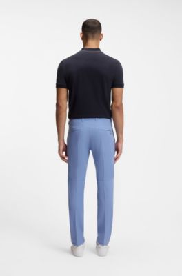 Slim-fit technical trousers with four-way stretch, Light Blue