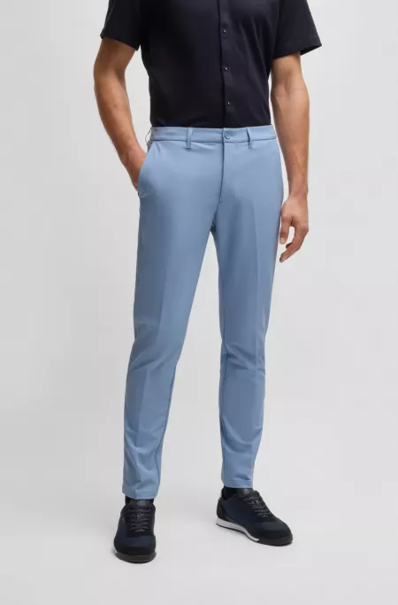 Slim-fit trousers in water-repellent stretch fabric