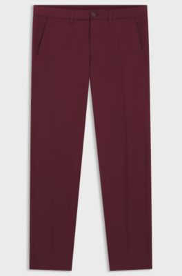 Slim-fit technical trousers with four-way stretch, Red