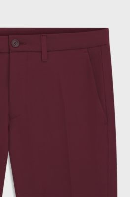 Slim-fit trousers in water-repellent stretch fabric, Red