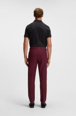 Slim-fit trousers in water-repellent stretch fabric, Red