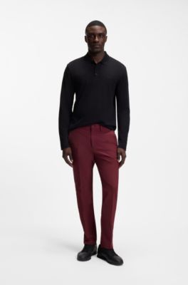 Slim-fit technical trousers with four-way stretch, Dark pink