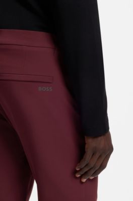 Slim-fit technical trousers with four-way stretch, Dark pink