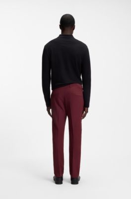 Slim-fit technical trousers with four-way stretch, Dark pink
