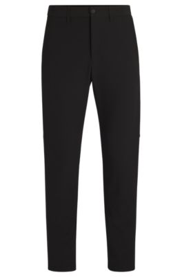 Regular-fit trousers in water-repellent stretch fabric, Black
