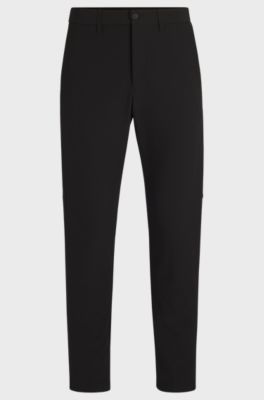 Regular-fit trousers in water-repellent stretch fabric, Black