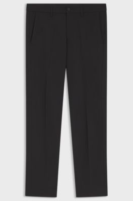 Regular-fit trousers in water-repellent stretch fabric, Black