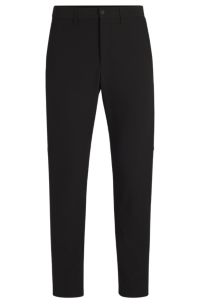 Regular-fit trousers in water-repellent stretch fabric, Black