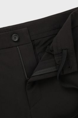 Regular-fit trousers in water-repellent stretch fabric, Black