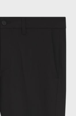 Regular-fit trousers in water-repellent stretch fabric, Black