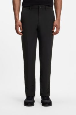 Regular-fit trousers in water-repellent stretch fabric, Black
