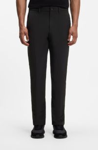 Pantaloni regular fit in tessuto elasticizzato idrorepellente, Nero