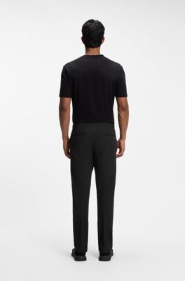 Regular-fit trousers in water-repellent stretch fabric, Black