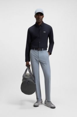 Regular-fit trousers in water-repellent stretch fabric, Dark Grey